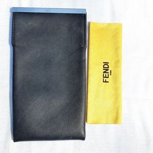 Authentic Fendi eyewear leather case and cloth